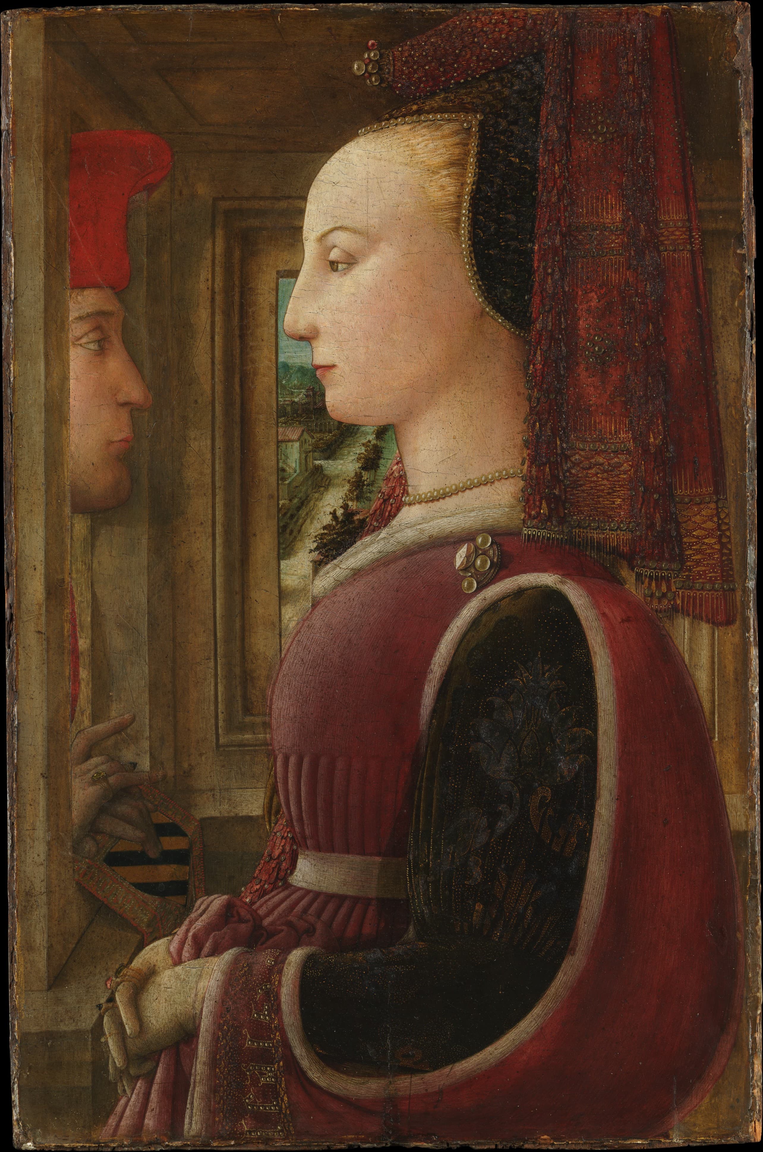 Portrait of a Woman with a Man at a Casement — Fra Filippo Lippi